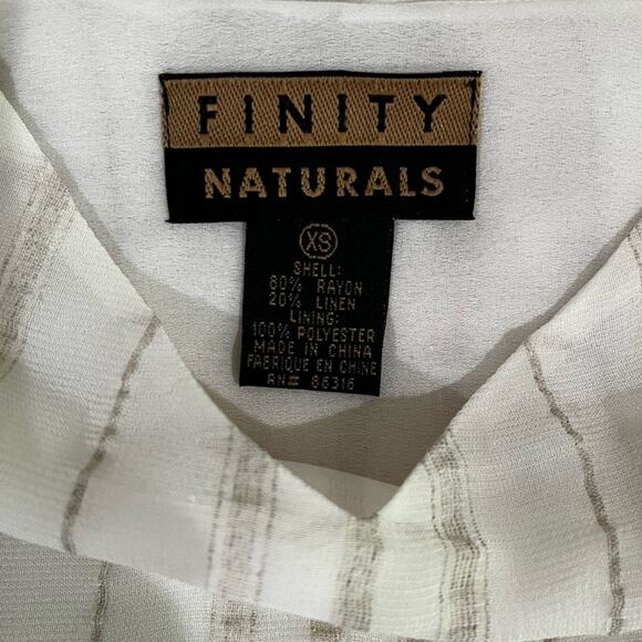 NEW Finity Naturals Linen Rayon Striped Spaghetti Strap Semi Sheer Blouse XS - Picture 11 of 16